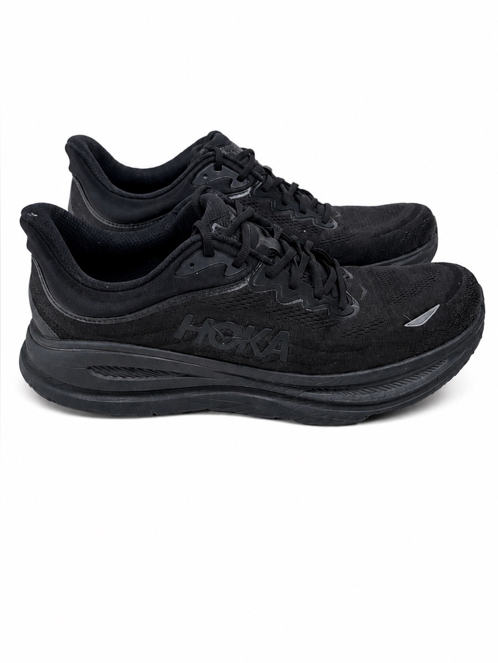 HOKA Bondi 9 running shoes triple black size 12 4E extra wide